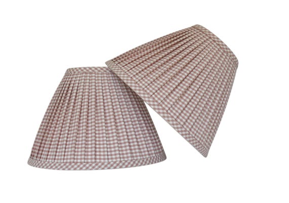 SOLD INDIVIDUALLY- Pink Gingham Pleated Lampshade: Custom Chandelier Shade