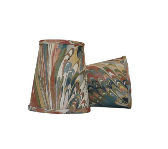 Taplow Print - Spice Leaf Lampshade- sconce chandelier shade-Custom Made-To-Order- Lamp Shade- Multiple Sizes