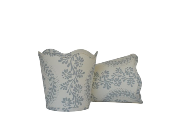 Sold Individually -Carolina Blue Scalloped Sconce Shade: Sister Parish Dolly Fabric, Custom Made