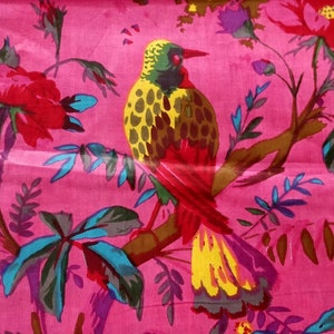 Pink Bird Floral Pleated Lampshade: Custom Sconce Chandelier Shade