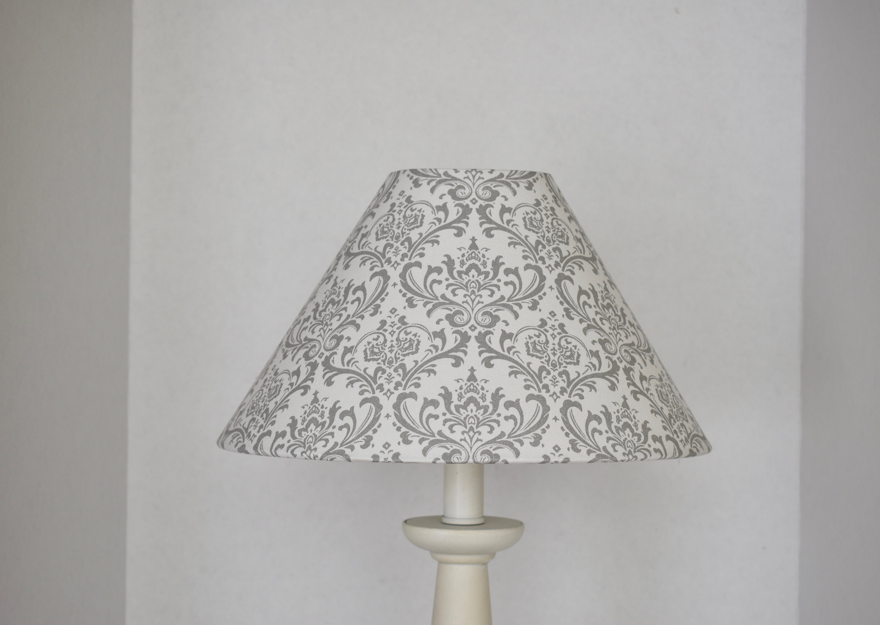 Grey Damask Lamp Shade Kids Room Gray Nursery