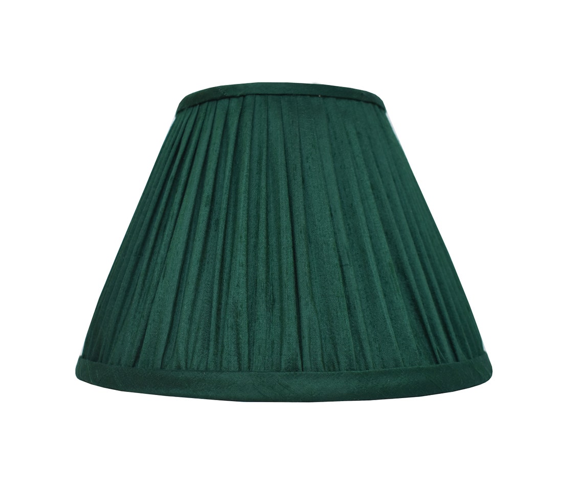 Pleated Lampshade Hunter Green Silk Lamp Shade Pleated Etsy