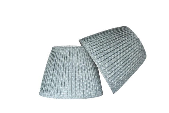 Sold individually -Raindrops in Antique Blue Chelsea  Pleated Lampshade-  sconce  chandelier shade-Custom Made-To-Order-lGathered Lam