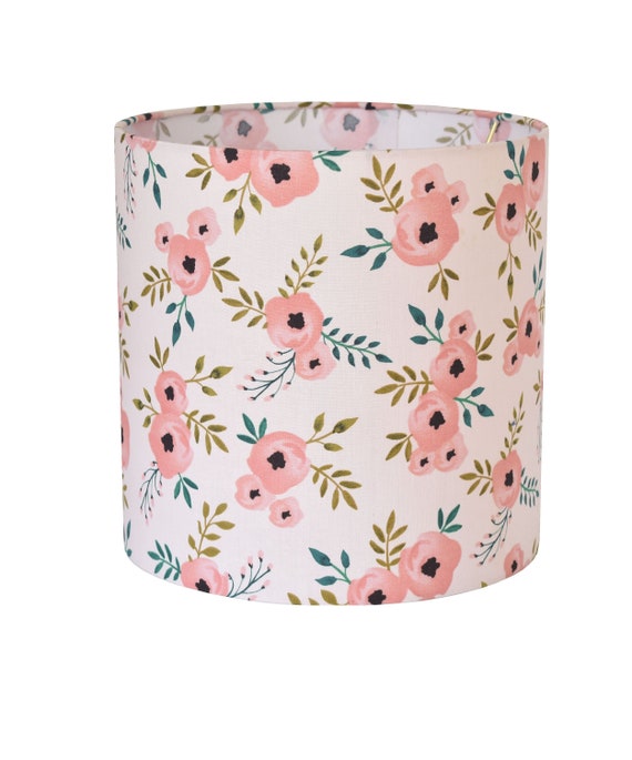Blush Pink Fl Lamp Shade Kids Room Nursery Lampshade Decor Baby Girl Table Bedroom
