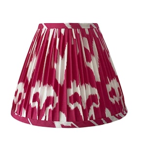 Pink Ikat Pleated Lampshade: Custom Floral Lamp Shade