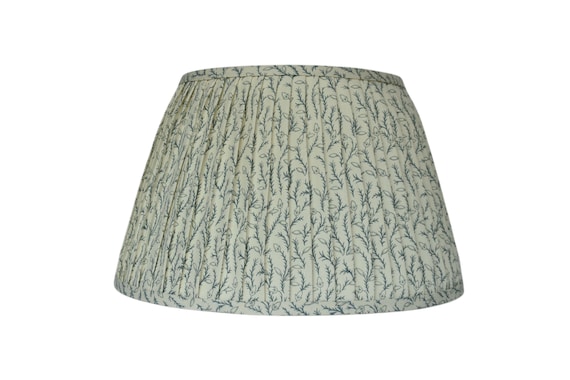 Sold Individually-Fern Vine Pleated Lampshade – Antique Blue Chelsea Textile