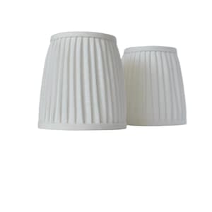 Ivory Linen Pleated Lampshade: Custom Sconce Chandelier Shade