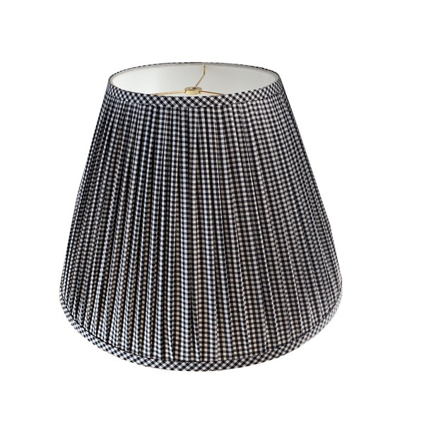 Pleated Lamp Shade Gingham Etsy