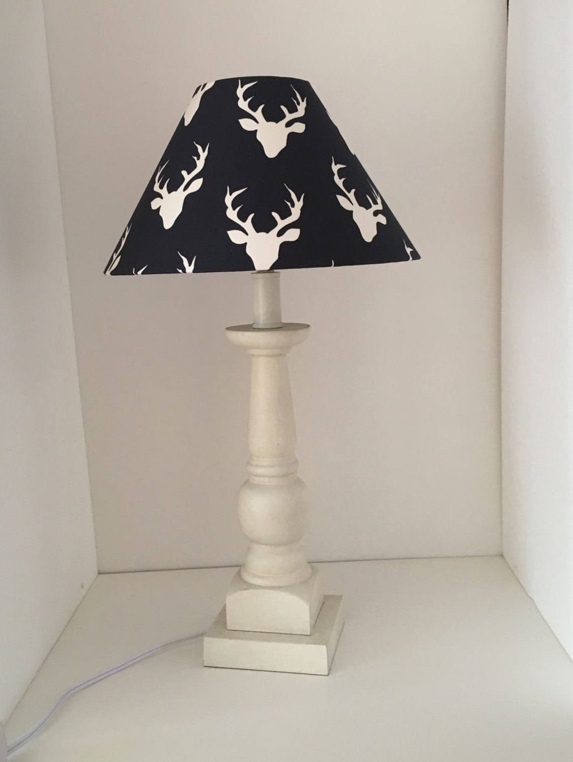 Woodland Deer Lamp ShadeBoy Nursery lamp Navy Etsy