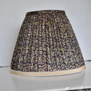 Silk Floral Pleated Lampshade: Navy Blue Chandelier Shade