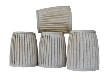 Sold Individually -Natural Cotton Silk Twill  Pleated Lampshade: Custom Made