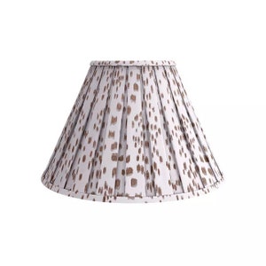 Tan Les Touches -Box Pleated Lampshade- Lamp Shade-Animal Pleated sconce chandelier shade -Custom Made-To-Order