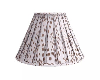 Tan Les Touches -Box Pleated Lampshade- Lamp Shade-Animal Pleated sconce chandelier shade -Custom Made-To-Order