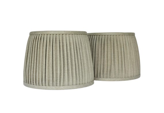 Sold Individually -Natural Pleated Lampshade: Pindler Fabric, Custom Made