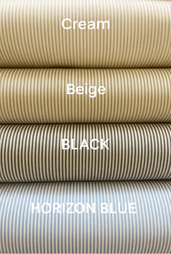 Sold Individually-  Cream, Beige, Black, Horizon Blue  Stripe Pleated Lampshade