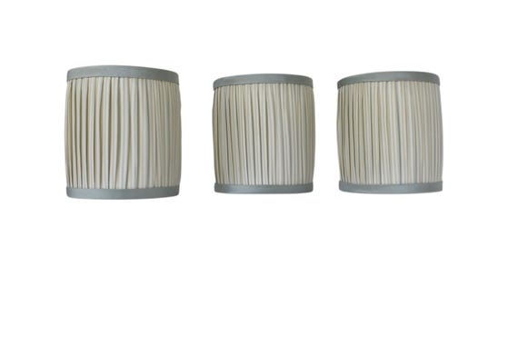 Sold Individually -Hand Pleated Lampshade – Charee Silk Light Blue Stripe, Schumacher Fabric