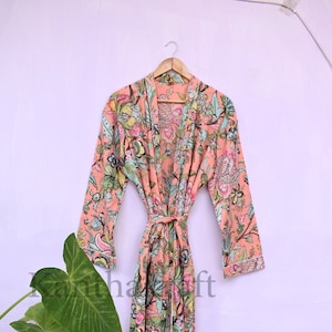 ENTREGA URGENTE - Batas tipo kimono de algodón, kimono con estampado de pájaros, batas de baño suaves y cómodas, vestido cruzado, bata de casa. Vestido unisex para mujer