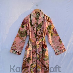 ENTREGA EXPRESA - Batas de kimono de algodón, kimono con estampado de pájaros, batas de baño suaves y cómodas, vestido cruzado, bata de casa
