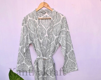 Green Cotton Frida floral Sleepwear robes Nightdress Kimono Bathkimono Indian Long short kimono Hippie Womens maxi Dress Bath Robe NightGown