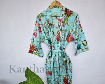 Kimono Cotton Kimono Bathrobe Frida Valentines Day GiftBird Bathrobe Turkish Bathrobe Cardigan Nightwear Dressing Gown Beach Bikini Summer