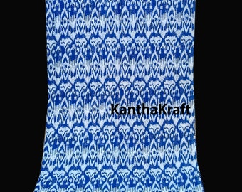 Indian Vintage Bohemian blanket Coverlet Bedspread Bedcover Indigo Queen/King Kantha Quilt Indigo Kantha Quilt Throw Handmade bedspread