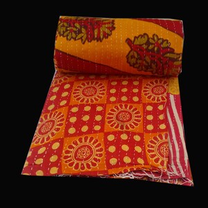 Vintage patchwork gooien twee lagen patchwork Kantha quilt/Kantha gooien/100% katoen Bedcover sprei deken Queen Size/Twin zomer KK-45