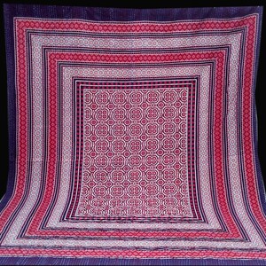 Handblock Unique Superior Indian Textile Kantha Quilt,Bed spread,Coverlet,Throw,Handmade Cotton Bed-Cover,Twin/ Queen/King sizes Quilts