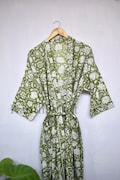 Cotton Kimono Robe Dressing Gown, Block Print Bridesmaid Robe, Summer Nightwear, One Size product logo