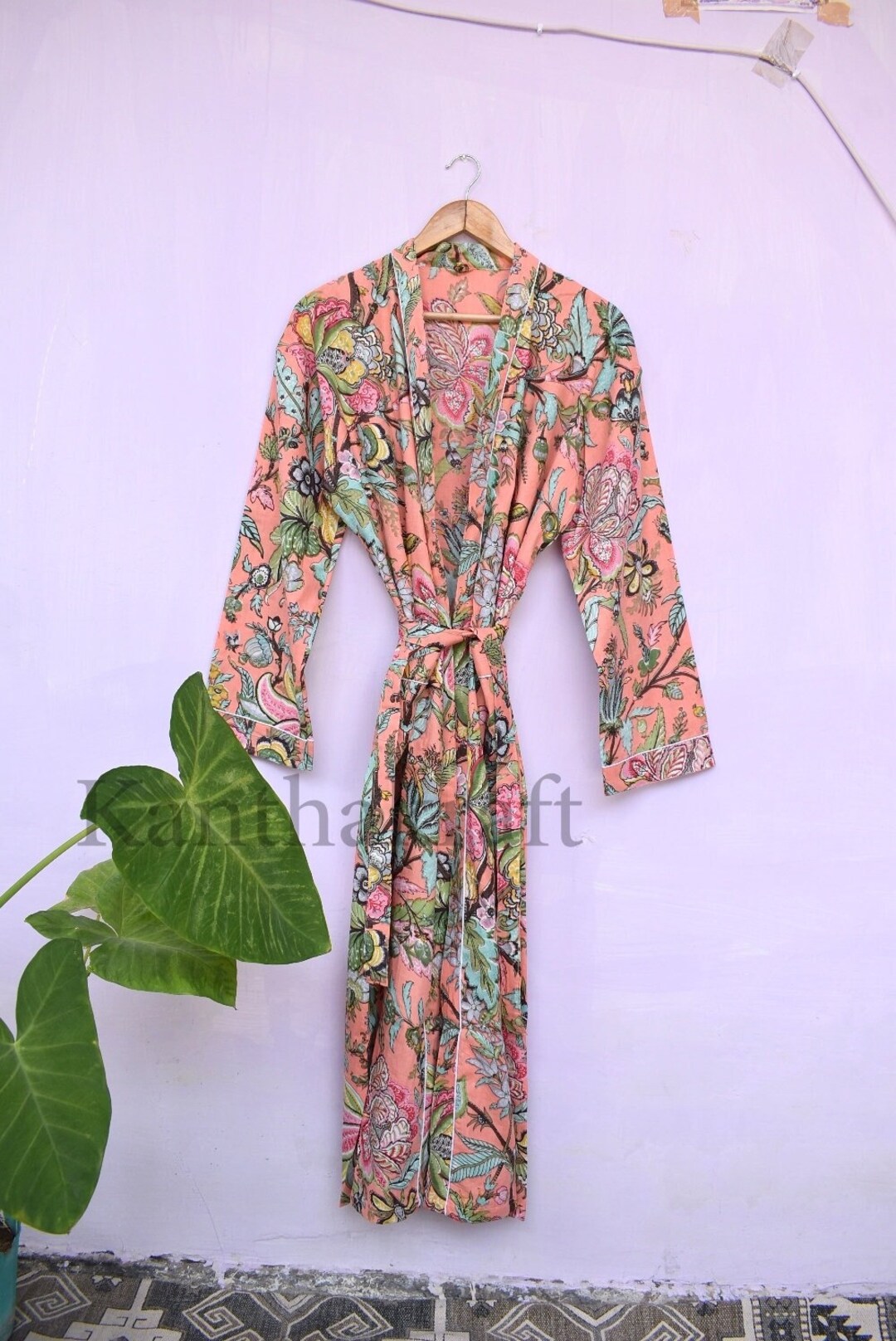 EXPRESS DELIVERY Cotton Kimono Robes, Bird Print Kimono, Soft and Comfortable Bath Robes, Wrap