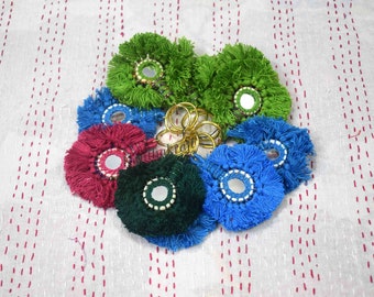 Handicrafted Banjara Tassels,Handmade Tassels,Decoration Multicolor Tassels,Mirror Tassels,Ethnic Tassels,Bohemian,unique tassels,keychain