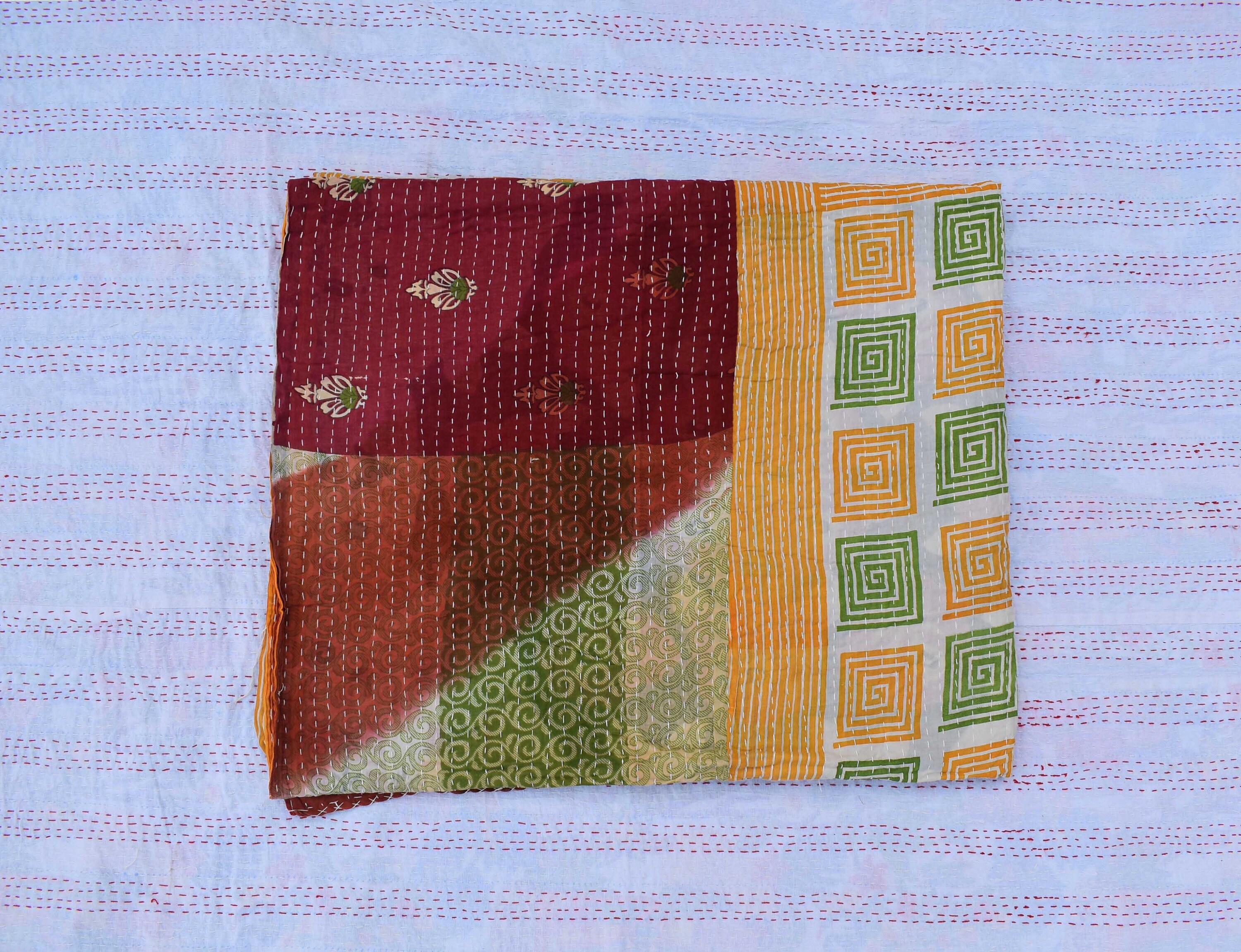 Vintage Patchwork Throw Two Layer Patchwork Kantha - Etsy