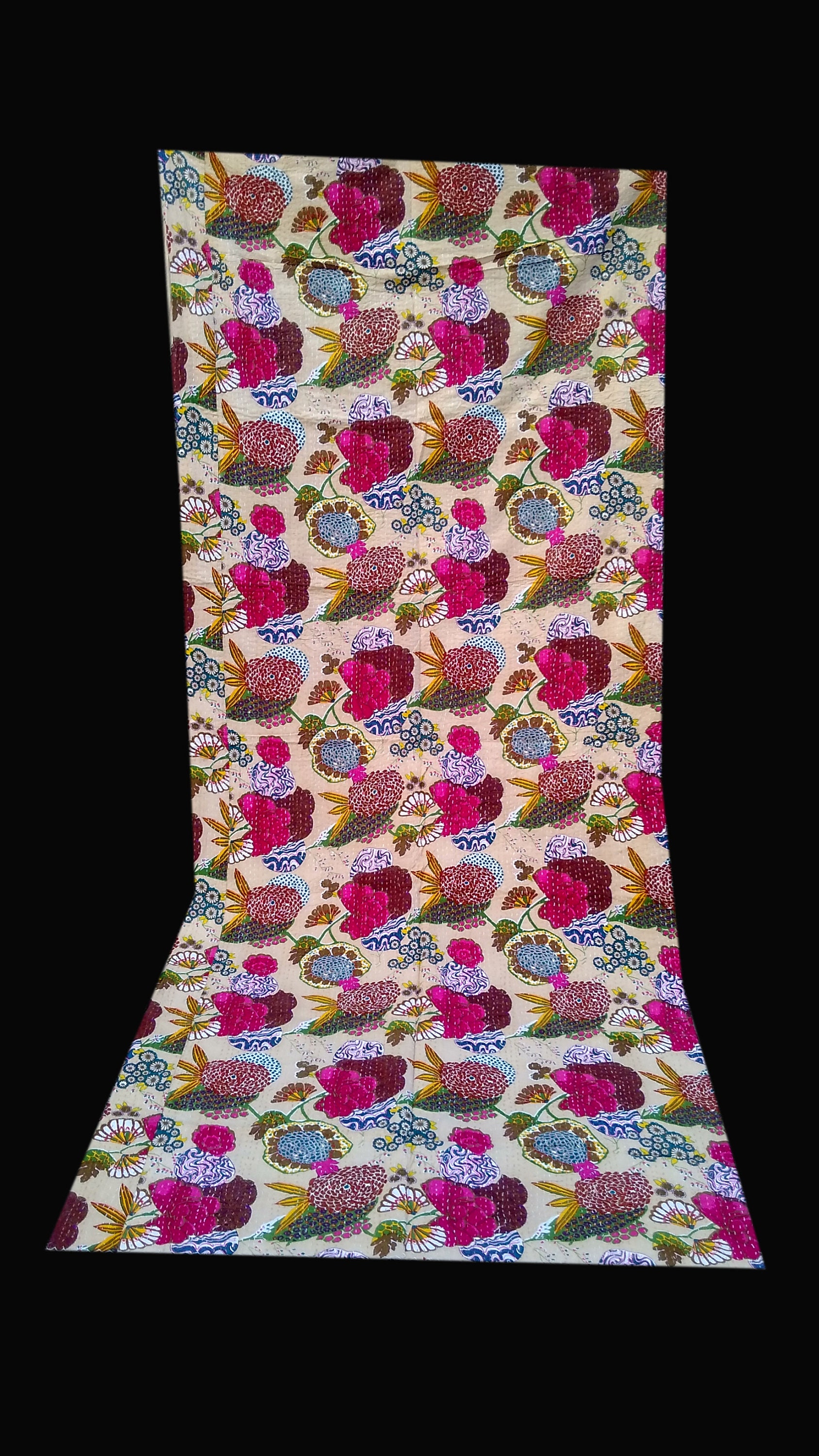 Super Indian Handmade Kantha Quilt Bedspread Bedsheet Bedcover Quilt