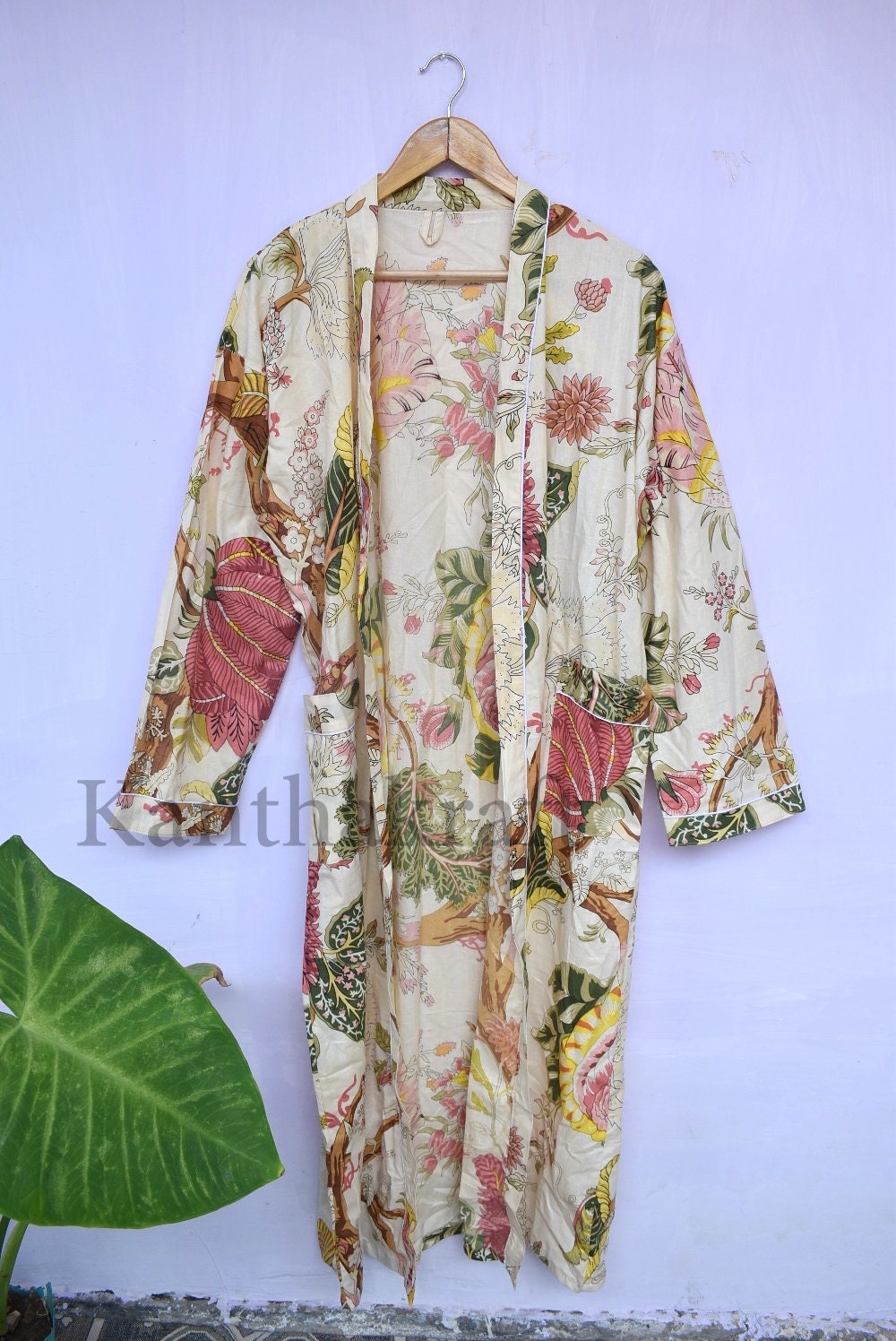 Unisex Kimono Robeindian Cotton Kimono Bath Robe Cover Etsy