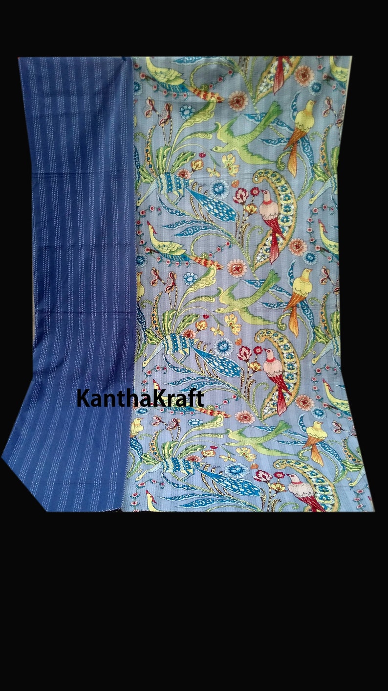 Bohemian Kantha Bed Cover Kantha Bedding Throw Queen Size Etsy