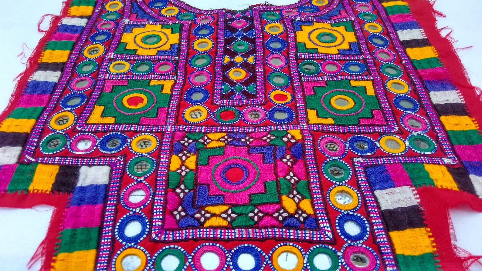 Vintage Special Hand Embroidered Neck Yoke Amazing Needle Etsy