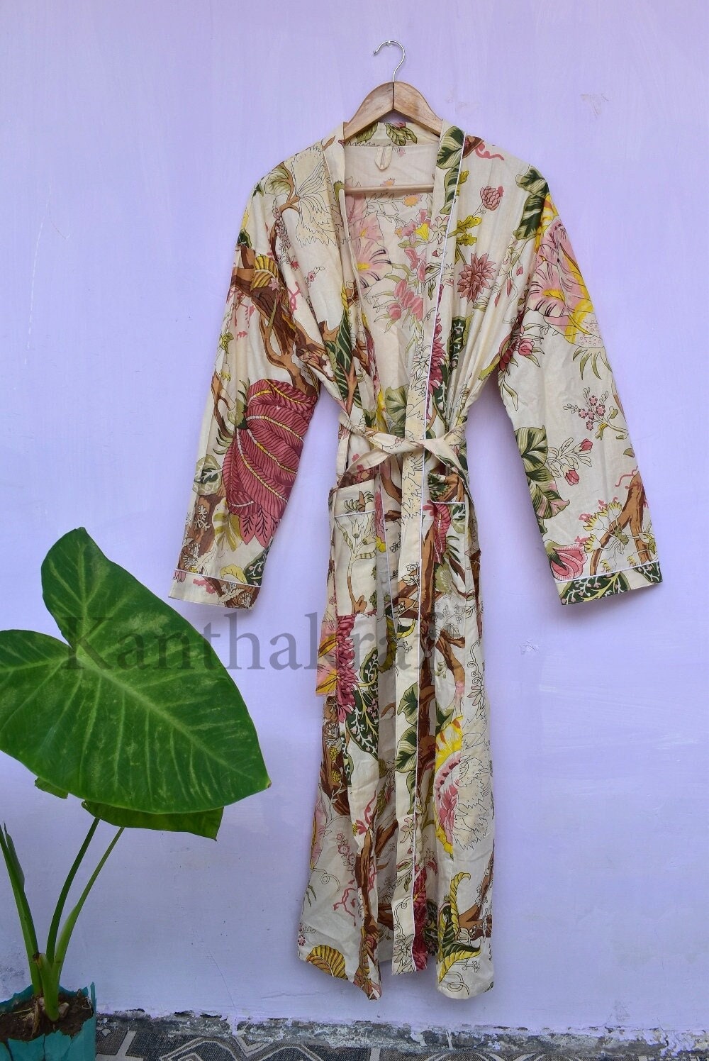 Unisex Kimono Robeindian Cotton Kimono Bath Robe Cover Etsy