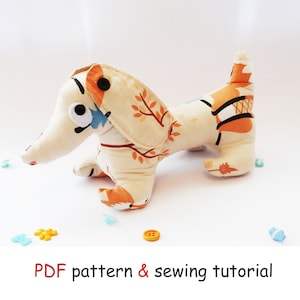 DIY PDF Dachshund Sewing Pattern | Easy Gift Baby Toy, Stuffed Animal Design, Toddler Present Idea, Fabric Dog