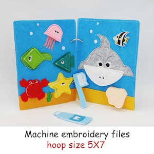 Shark Felt Quiet Book Design: ITH Sea Creatures Game (5x7)