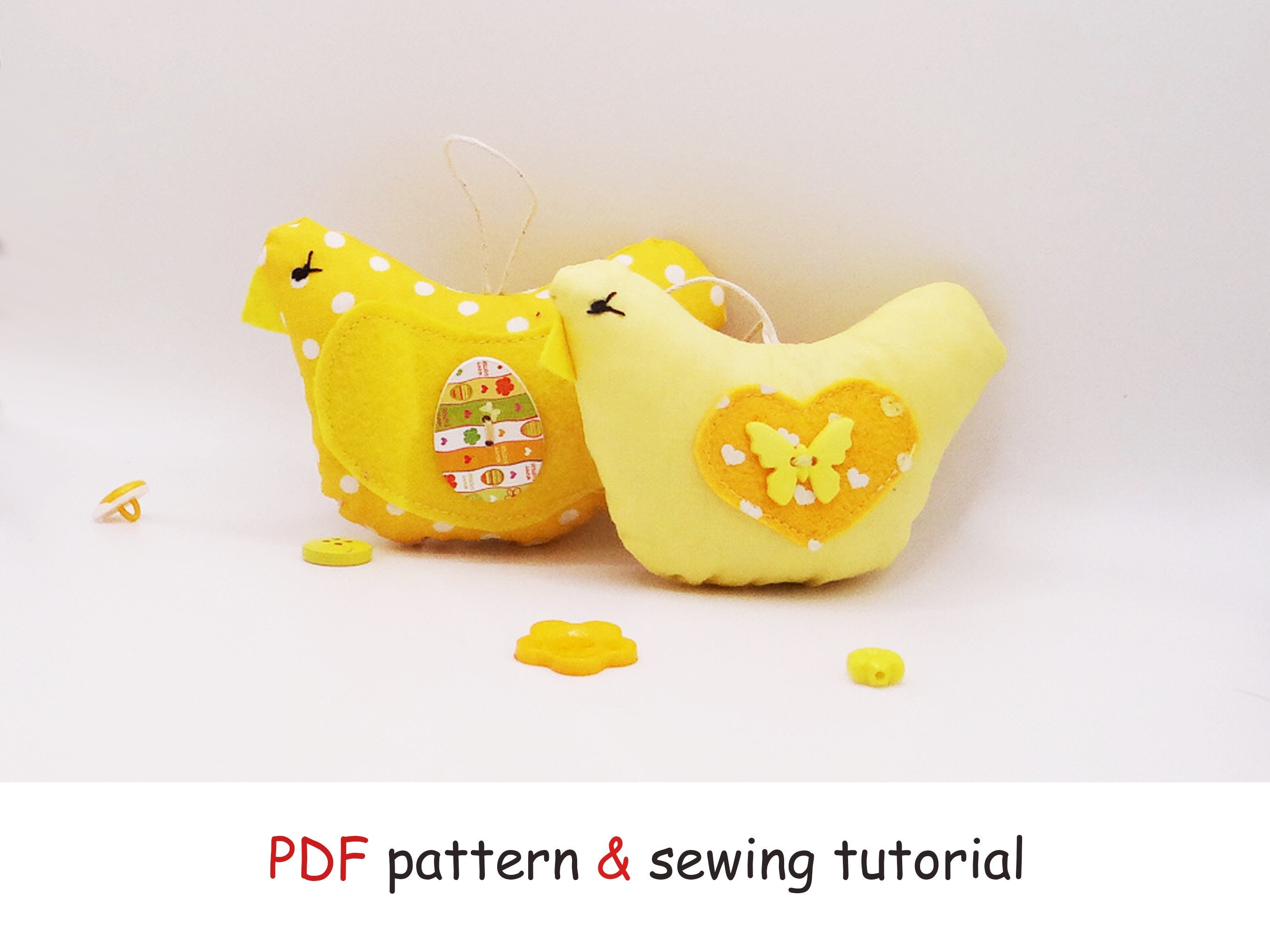 DIY Easter Chicken Sewing Pattern: Cotton Fabric Craft (PDF Pattern) - Etsy