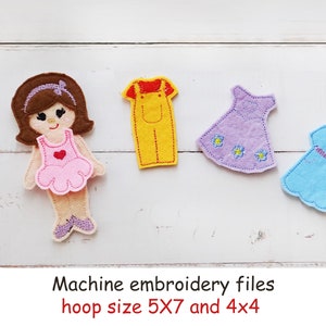Mini Embroidery Machine Felt Doll, ITH Pocket Doll Design for Girls, DIY Ballet Dress Gift, Playtime Doll for Kids