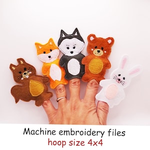 Felt Forest Animal Finger Puppet ITH Machine Embroidery Design (PDF Tutorial)