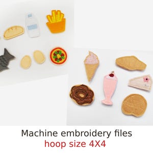 Maskinbroderi- och matset: Miniatyrfiltlekmat (4x4-båge, PDF-mönster)