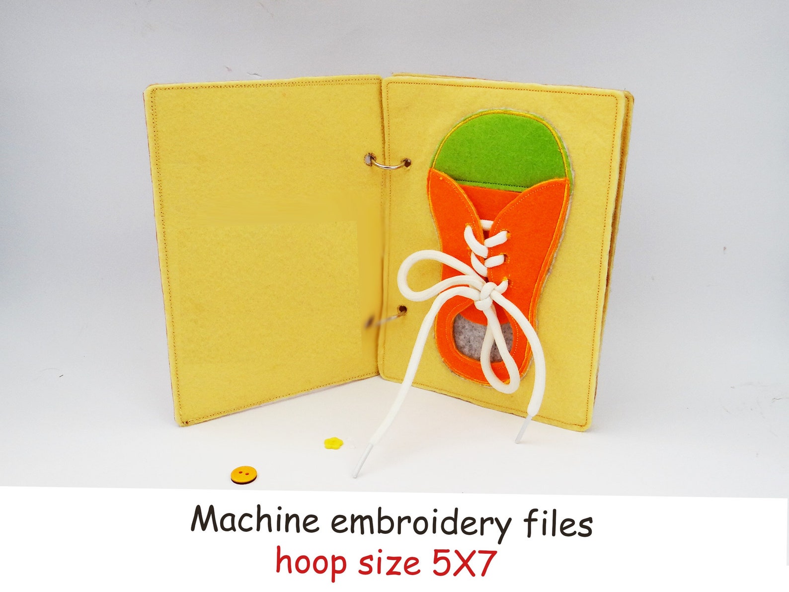 Curated visual reference: Gallery Detail: Shoe Tying Learning Toy Montessori Embroidery Design Digital Download