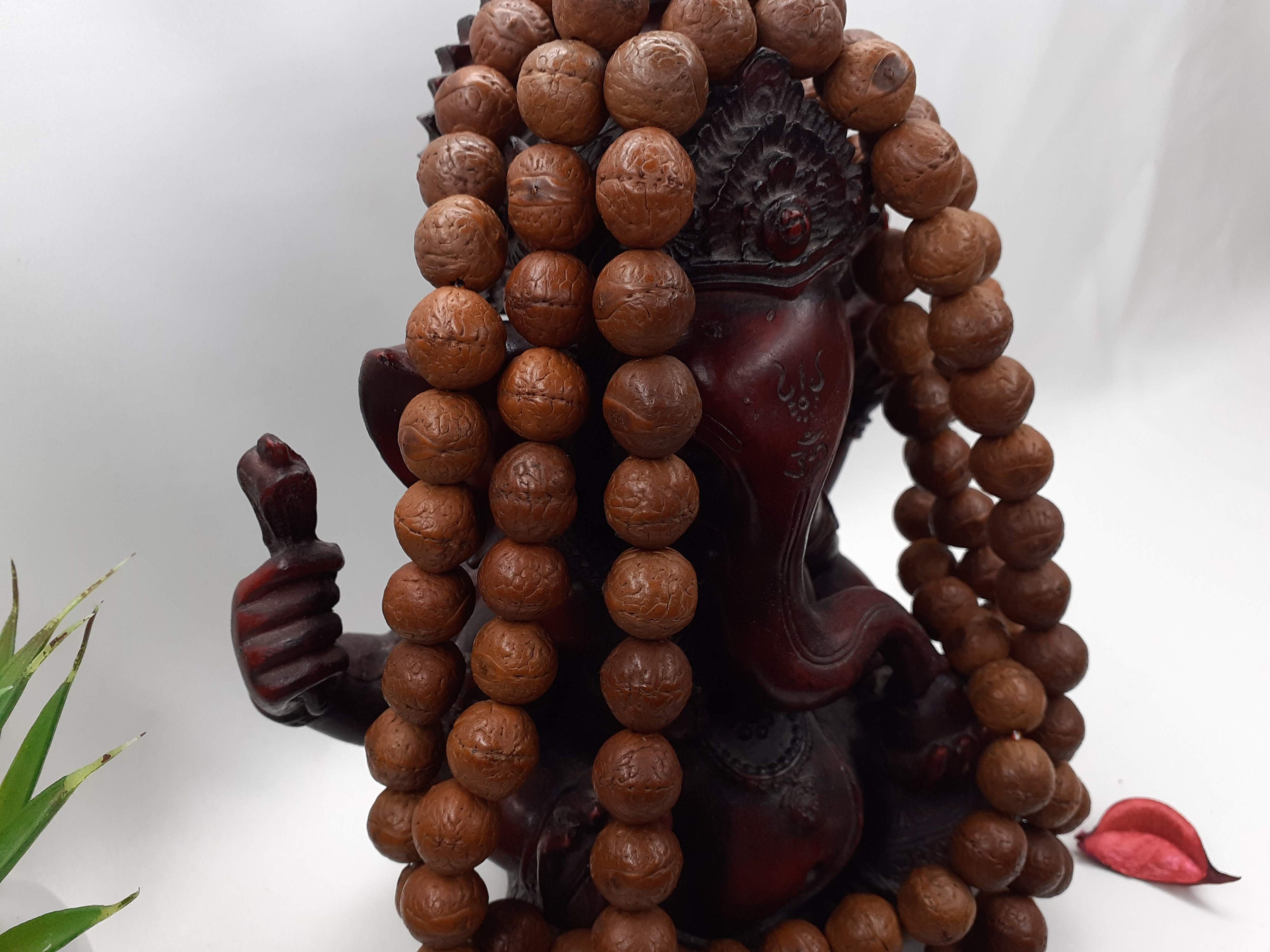 Collana Rosario 108 Perle In Seme Di Bodhi (Loto) - Fatte A Mano, Portafortuna, Elasticizzate - Agathe Création