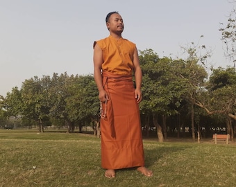 Layman Buddhistischer Roben-Set, Buddhistische Robe, Meditationskleidung, buddhistische Meditationskleidung, Spirituelle Kostüme, Tempelkleidung, Spiritueller Stoff