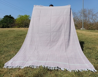 100 % Cotton Premium Handwoven Thick Iyengar Yoga Blanket,Mediation blanket,Organic Pune blanket,Blanket for Restorative Yoga,Khadi Throw