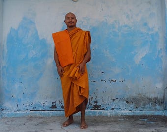 Complete 6 Piece Tailored Organic Cotton Theraveda Buddhist Monk Monastic Robe Set,Traditional Kasaya Prayer/Meditation/Spiritual Cloth Set