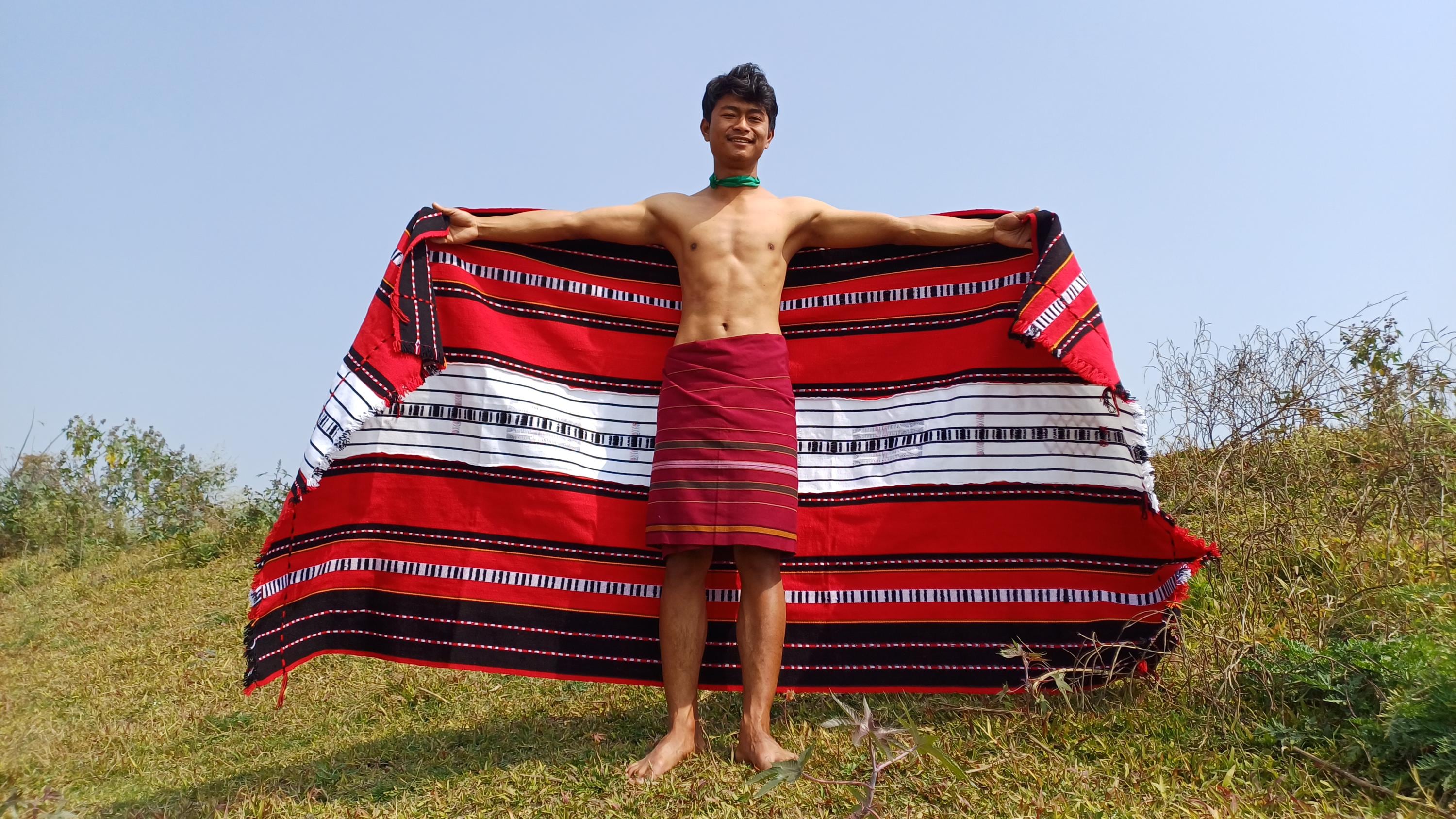 Handwoven Naga Tribes Traditional Blanket,native Indians Body Wrap