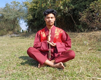 Set di abiti da monaco buddista tibetano, abito da monaco, stile