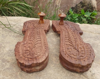 Himalayan"Yogis"Handcrafted Traditional Wooden Slippers for Meditation and Yoga,Unique Carved Wooden Charan Paduka,Prayer Wooden Slippers